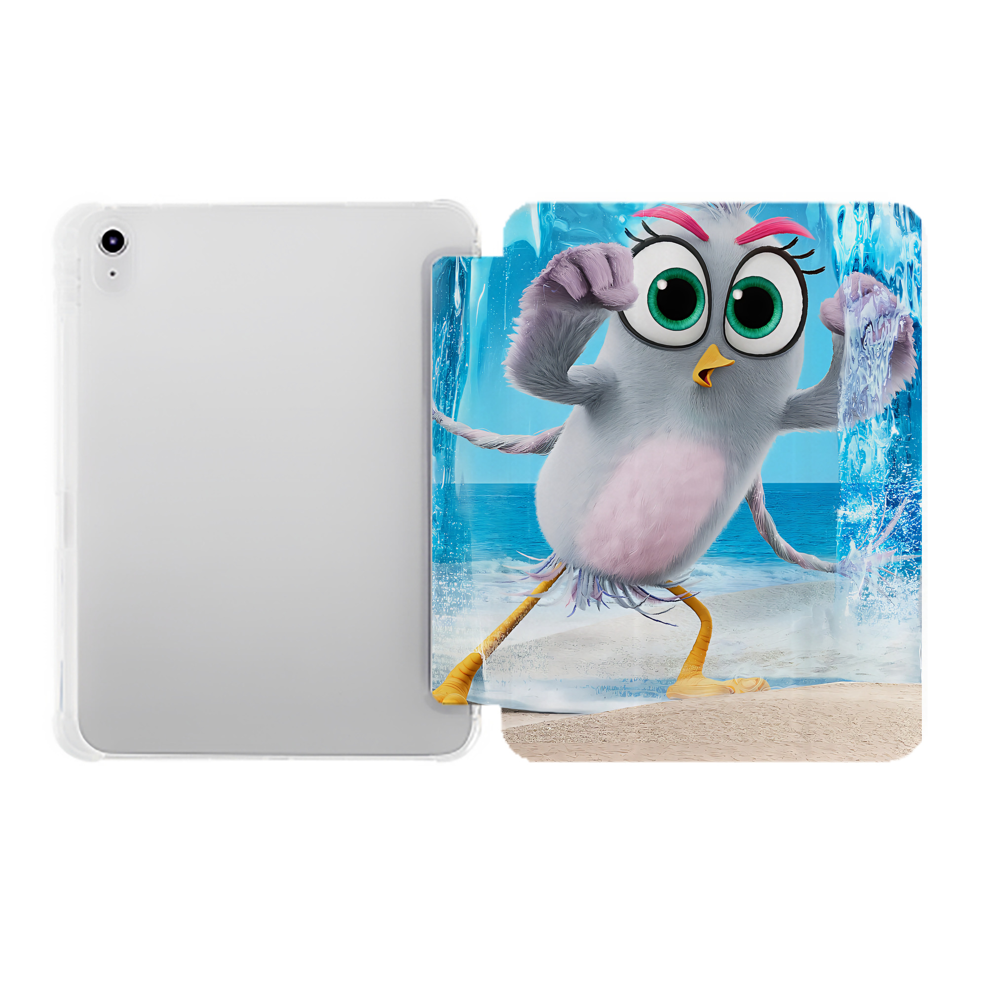 （画像用） Angry Birds アングリーバード IPad ケース ペン収納付き 三つ折りスタンド PUレザー×シリコン 対応機種9.5/10.5/10.9インチ
